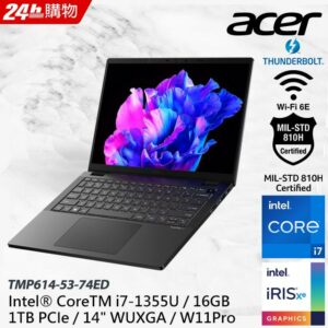 ACER TravelMate TMP614-53-74ED (i7-1355U/16G/1T PCIE/W11Pro/WUXGA/14)彰化筆電收購